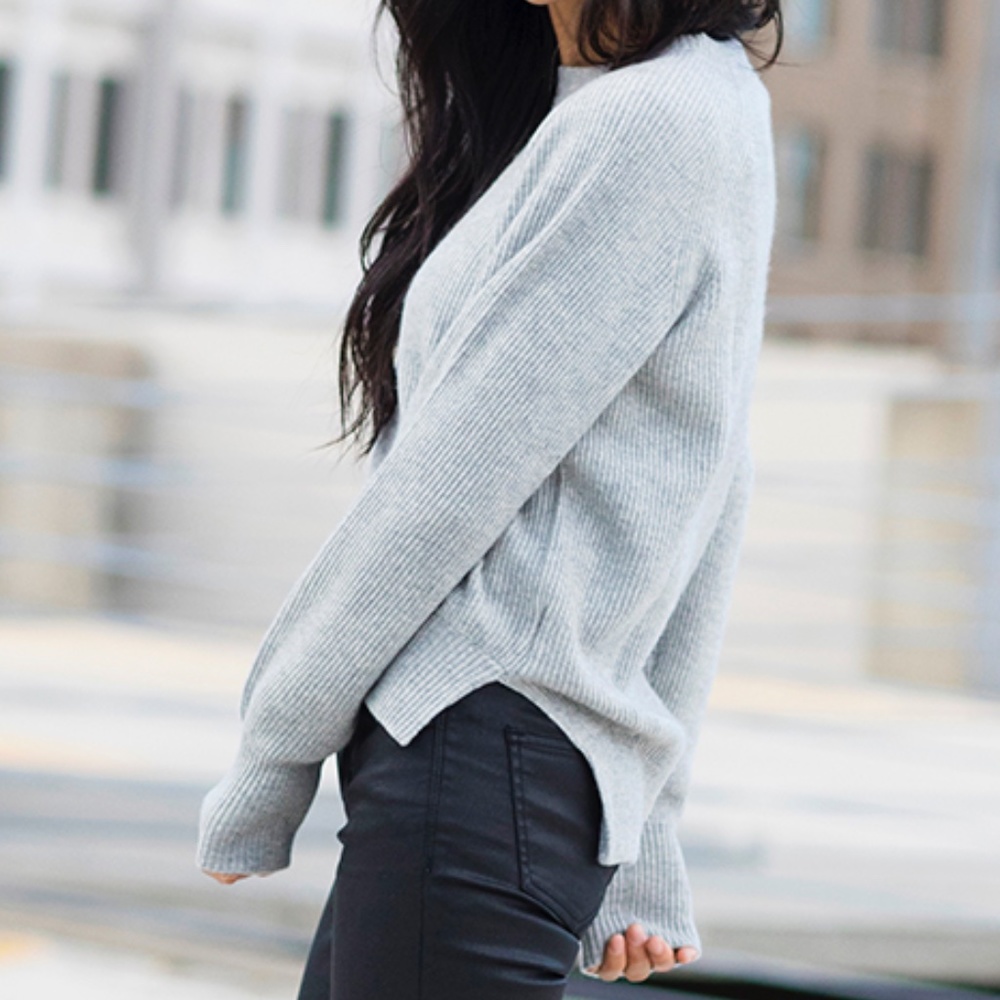 'NWT Pine Cashmere ‘Betsy' Cashmere Pullover Sweater in Grey